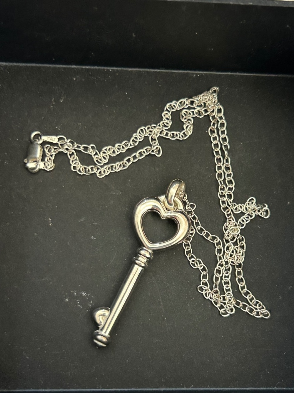 NEW 925 SS Italy long pendant necklace 24"
